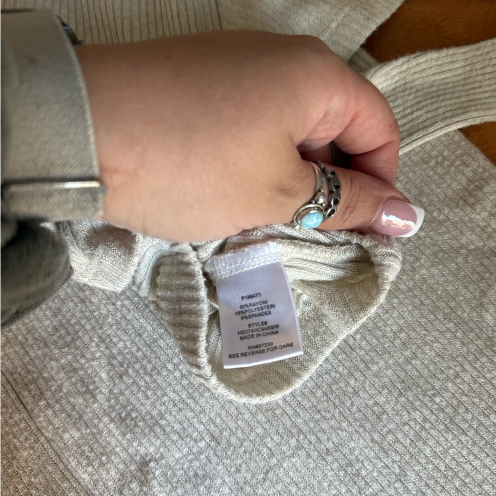 Almost Famous Beige Ribbed Sweater - Picture 12 of 12